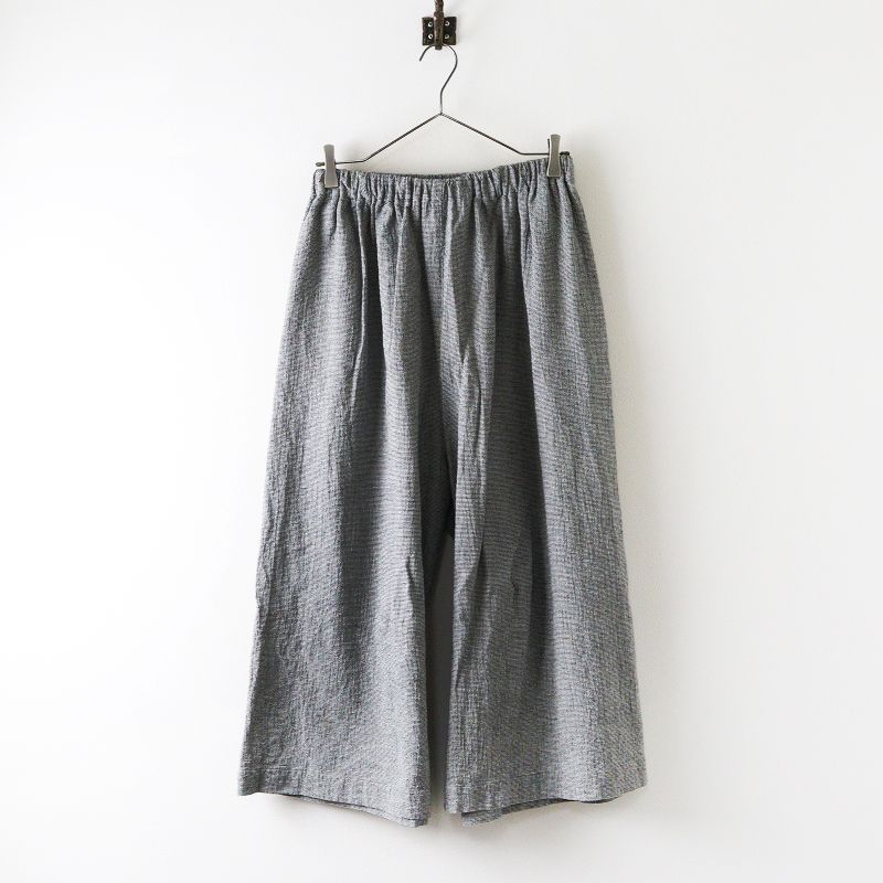 中川政七商店　ウールリネン　ツイード　ロングキュロット　ガウチョパンツ　グレー 中川政七商店 ウールリネン ツイード ロングキュロット ガウチョ