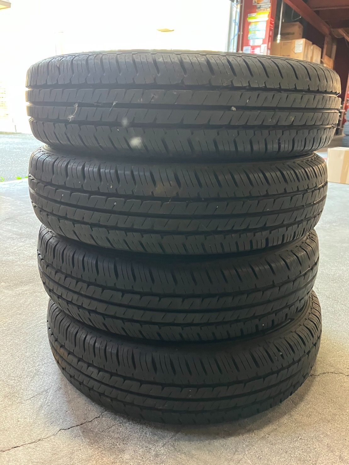 送料込み】新車外しハンコック155/80R14LT 新品4本セット