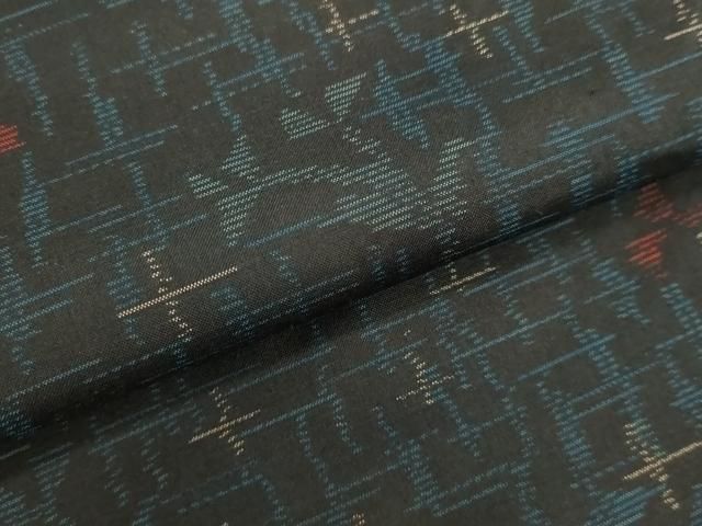 平和屋着物○本場縞大島紬 十字絣文様 正絹 逸品 DAAV1461tw