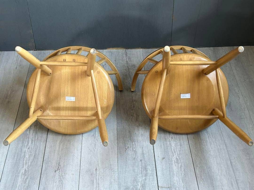 ①cherry 桜屋工業　ウィンザーチェア　アームチェア　オークレイチェア　YZ cherry 桜屋工業 ウィンザー アームチェア オークレイチェア 4脚
