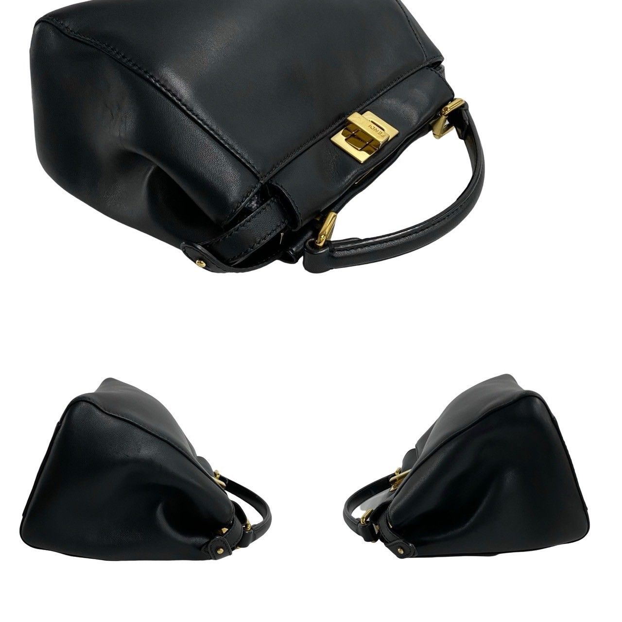 極 美品 希少品 袋付き FENDI フェンディ ピーカブー ミニ レザー 本革 