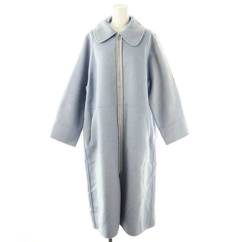 アンプレガント anplegant ウール ダウン ロングコート ロング S 青