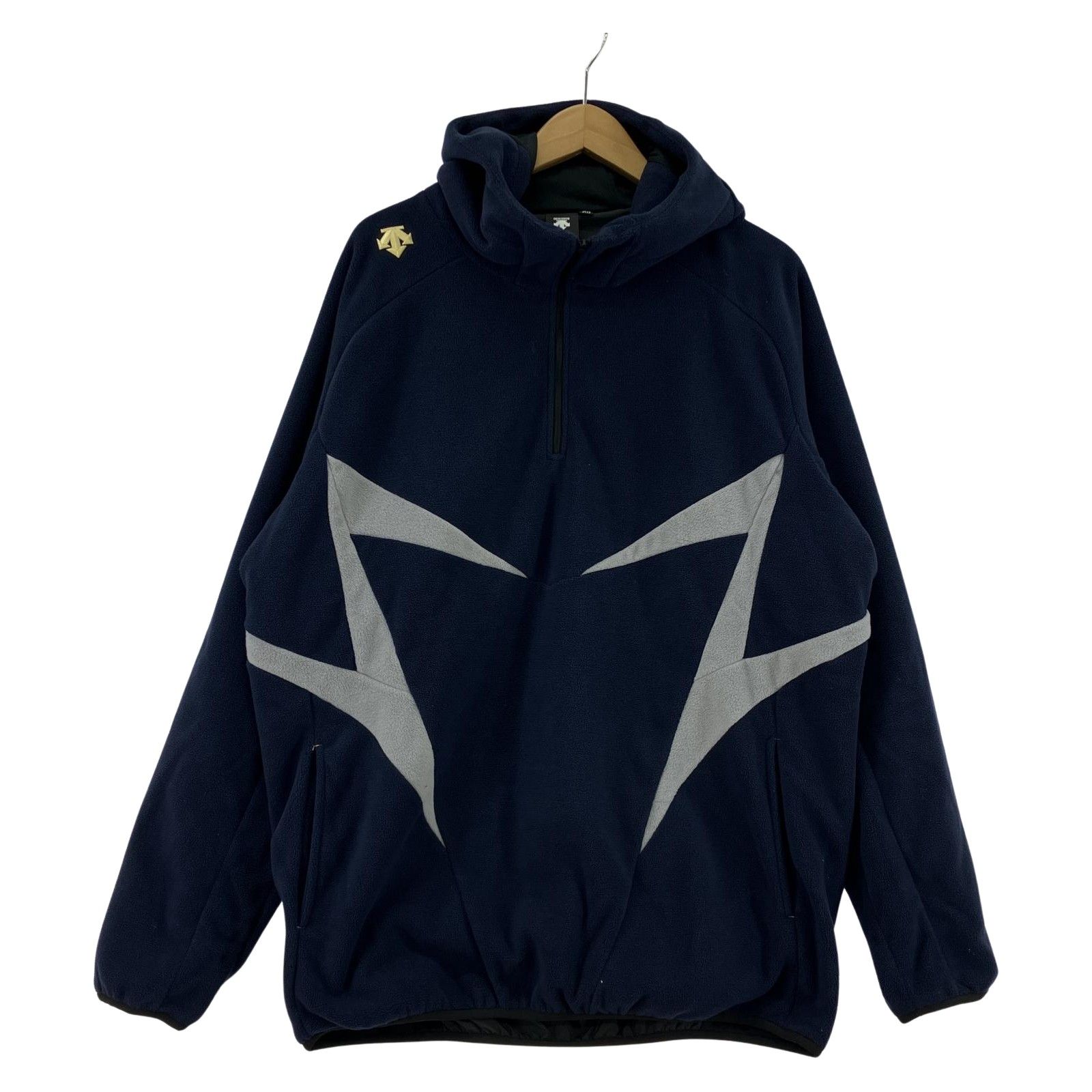 DESCENTE デサント ハーフジップ フリースパーカー sizeXO/ネイビー