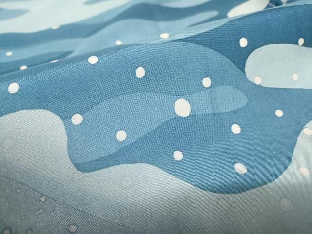 平和屋着物○本場染大島紬 訪問着 作家物 霞文 暈し染め 仮絵羽 正絹