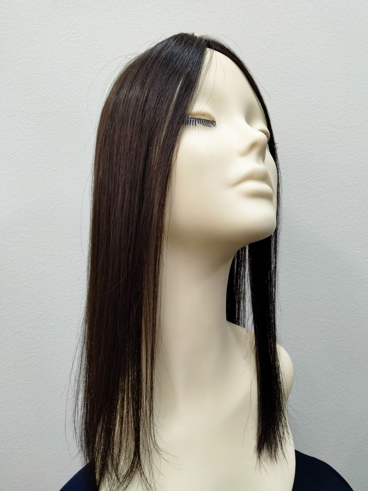 ヘアラボオリジナル ヘアピース LUNA 人毛ミックス ダークブラウン