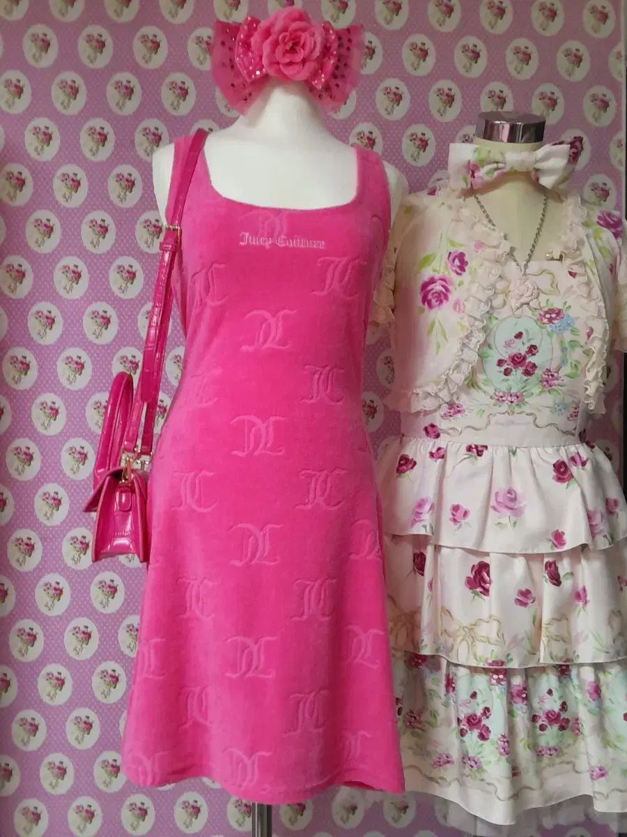 JUICY COUTURE ジューシークチュール JC ロゴ ホットピンク タオルドレス S