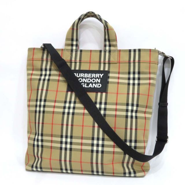 【フォローで5%割引クーポン配布！！】 中古 バーバリー 2WAY トートバッグ Aランク チェック柄 BURBERRY メンズ 【送料無料】【名谷店】