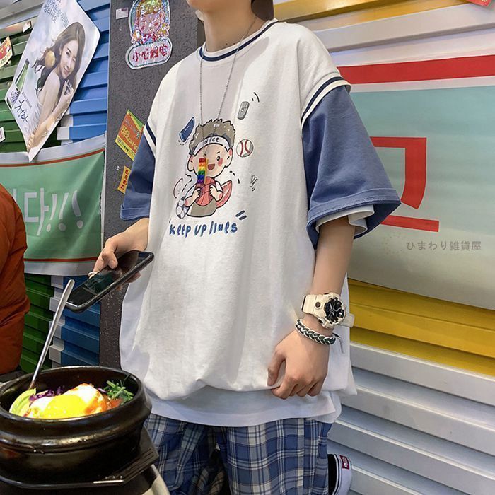 Tシャツ 夏服 メンズ レディース 半袖 おしゃれ 10代/20代/30代 韓国 ブランド 無地 半袖tシャツ かわいい 上下セット Tシャツ 夏服 メンズ 半袖 おしゃれ 10代/20代/30代 韓国