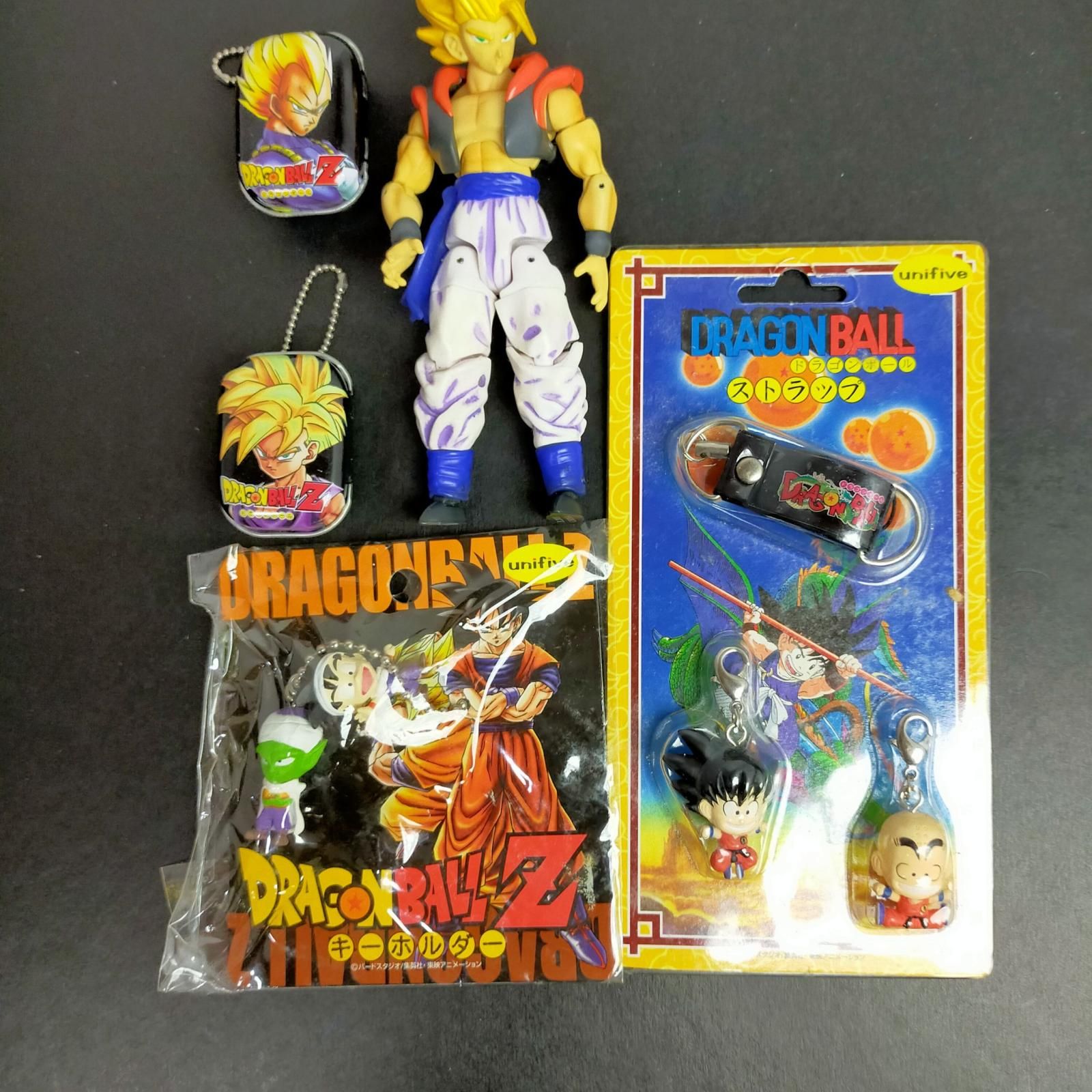 ドラゴンボール☆ Z セット【 フィギュア ストラップ キーホルダー 他】新超戦士大全 vol.9 ゴジータ 孫悟空 ベジータ 超 現状品【中古】