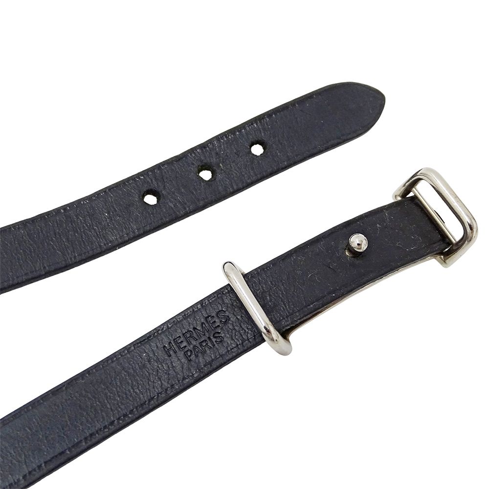 【美品】エルメス チョーカー ブレスレット ブラック×シルバー エルメス HERMES ブレスレット レディース メンズ ブランド アピ