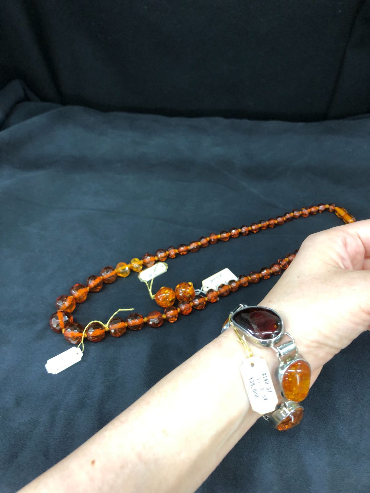 琥珀 アンバー ネックレス ポーランド産 万博 ポーランド S&A 琥珀