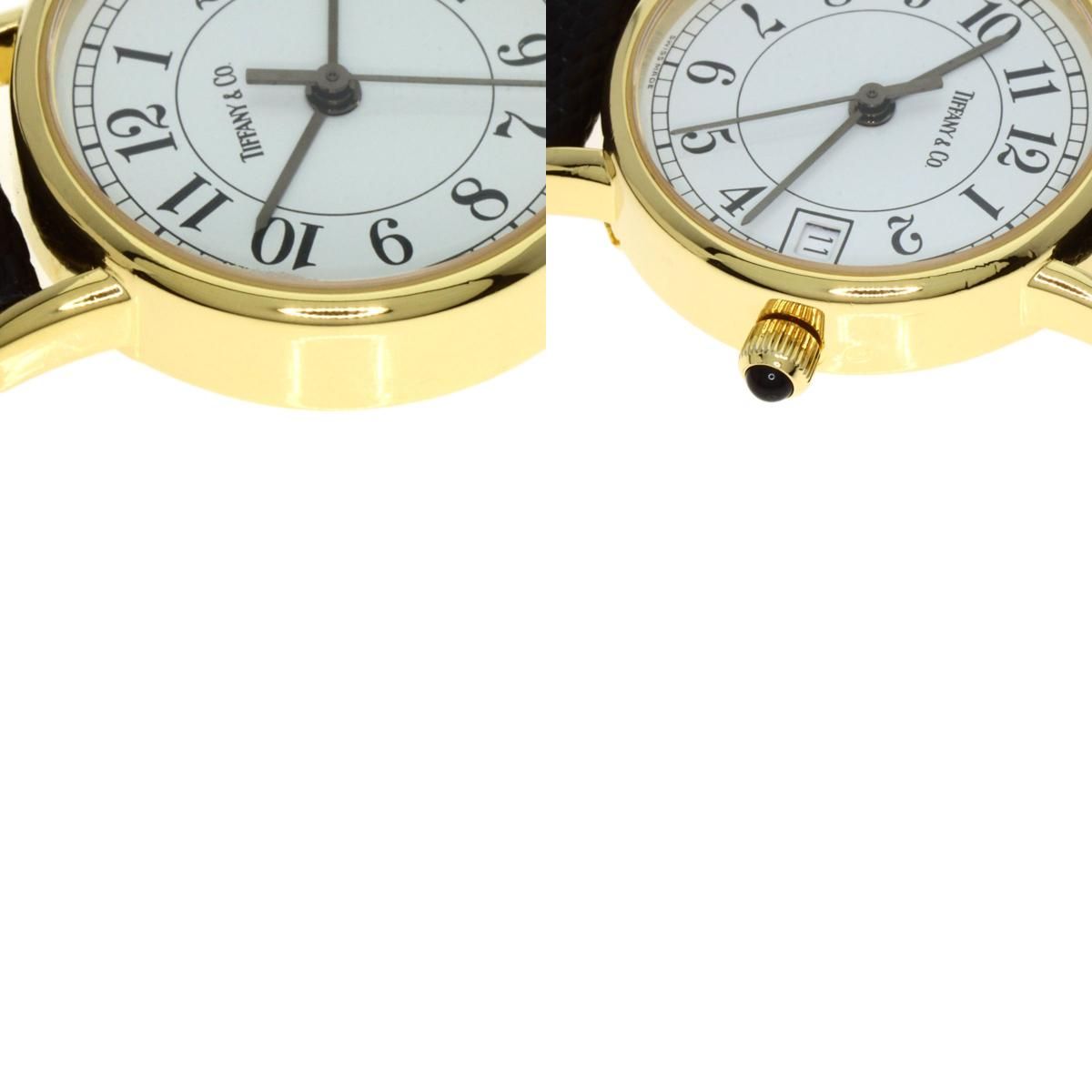 TIFFANY&Co. ティファニー 23256 クラシック ラウンド 腕時計 K18YG 革 レディース