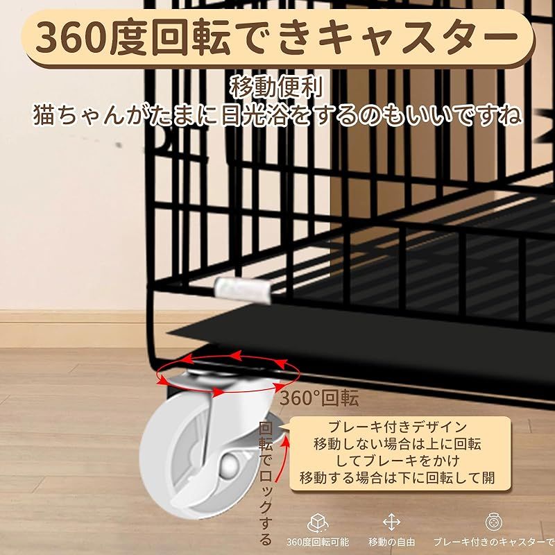 Athvcht 猫ケージ 猫用ケージ猫ハウス 室内用猫のゲー ジ サイズ
