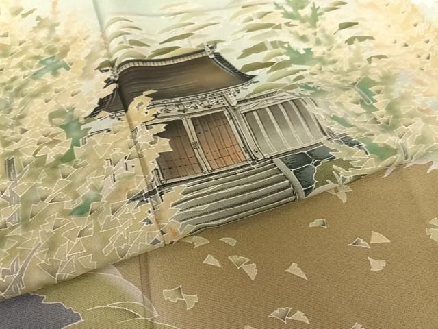 平和屋着物○訪問着 友禅 作家物 風景文 暈し染め 正絹 逸品