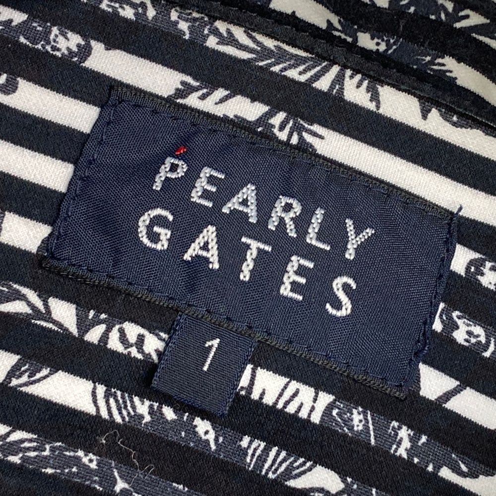サイズ：1 PEARLY GATES パーリーゲイツ  長袖ポロシャツ 総柄 ホワイト系 [240101480733] ゴルフウェア レディース ストスト サイズ：1 PEARLY GATES パーリーゲイツ 長袖ポロシャツ 総柄