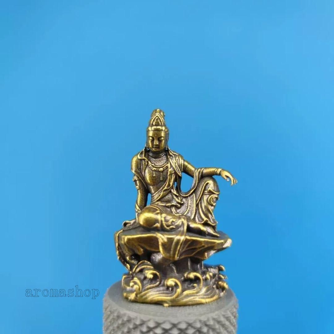 仏教美術 仏像 自在観音 小仏像 銅製 銅器（仏教美術 仏像 観音