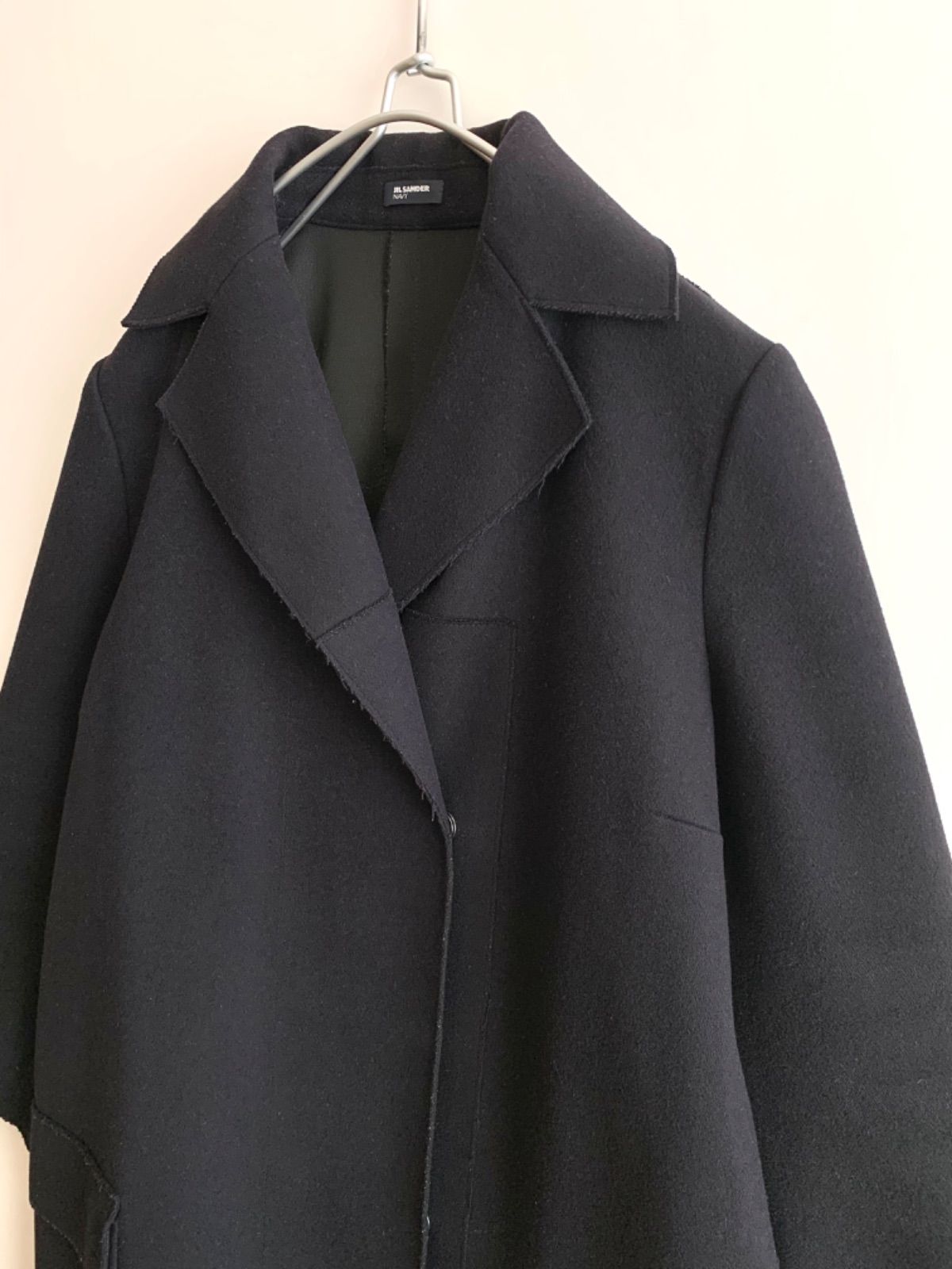 JIL SANDER NAVY カシミヤ混 切りっぱなしデザインウールコート - メルカリ JIL SANDER NAVY カシミヤ混 切りっぱなしデザインウールコート - メルカリ