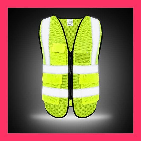 反射ベスト ファスナータイプ 反射チョッキ 警備 警察 安全用品 20471