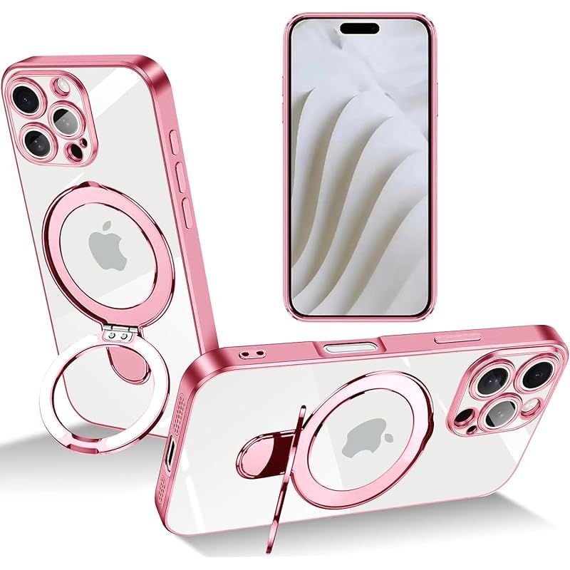 新品　iPhone 16 Pro Max ケース Magsafe対応 ワイヤレス充電対応 リング付き マグネット搭載 隠しスタンド スタンド機能 縦横両対応 ストラップホール付き TPU 衝撃吸収 滑り止め 落下防止 アイフ