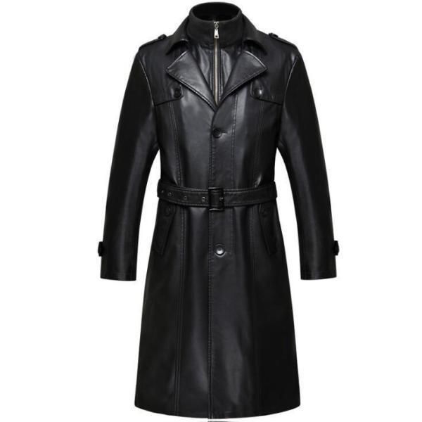 ラムレザーコート メンズ 本革 レザージャケット トレンチコート