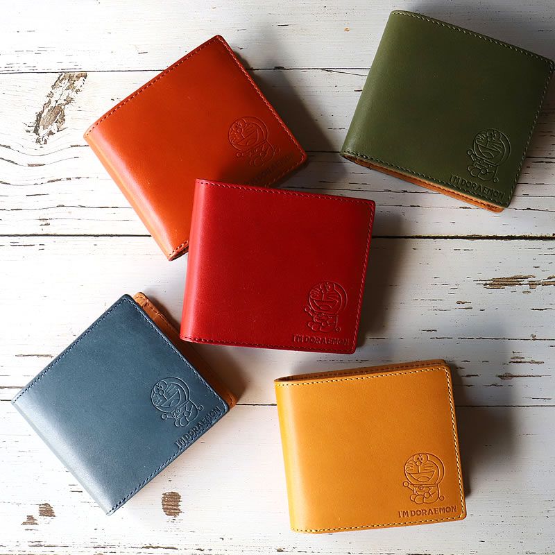 新品・未使用】ドラえもん 本革 長財布 I'M DORAEMON ネイビー 長財布