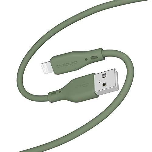 【新品・4営業日で発送】オウルテック Lightningシリコンケーブル 1m オリーブグリーン(OWL-CBSAL10-OG)