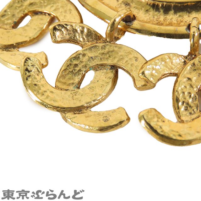 CHANEL デカ ココマーク ラウンド 94P ヴィンテージ ブローチ GP シャネル CHANEL 5連 ココマーク ブローチ 94P ゴールド メタル