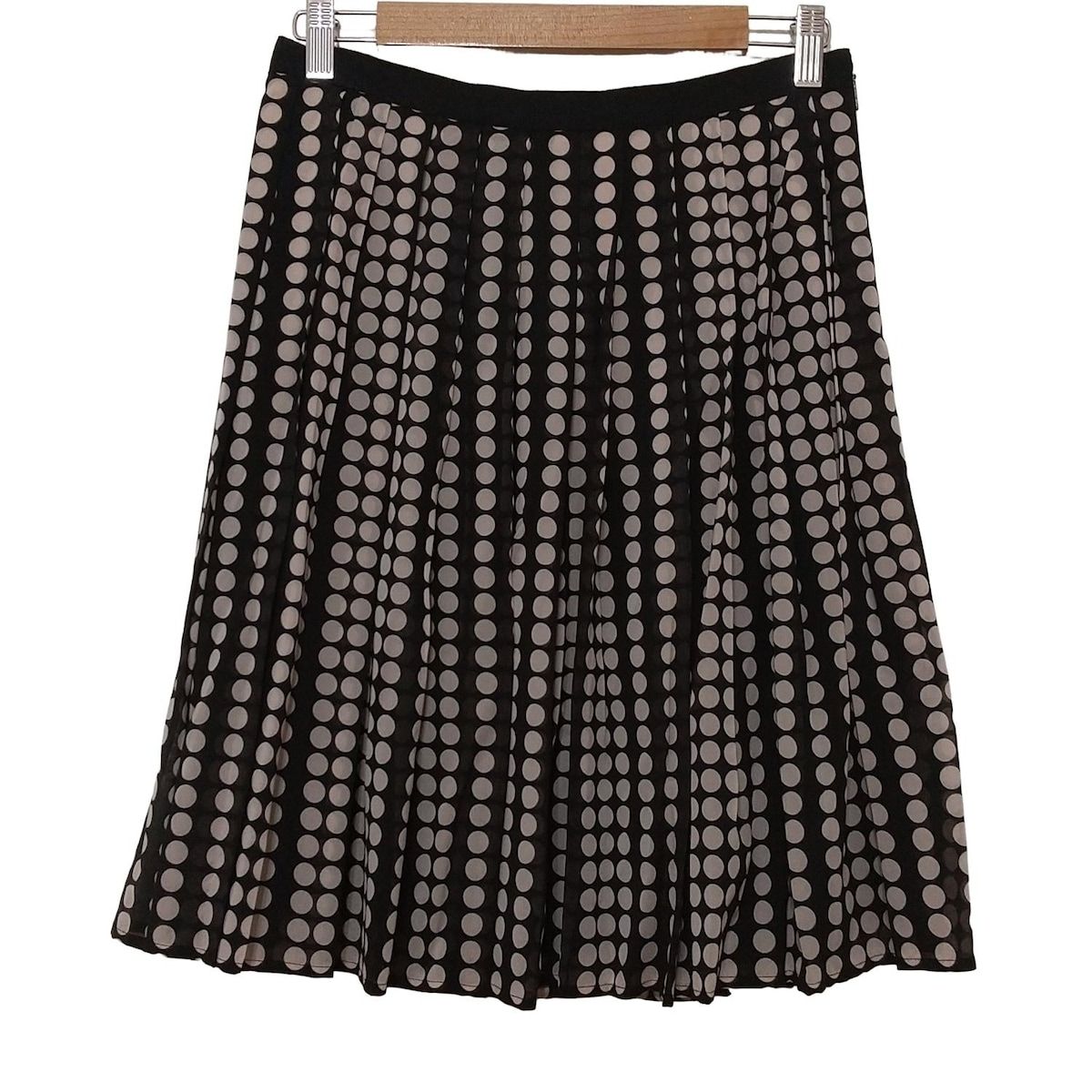 TORY BURCH トリーバーチ スカート サイズ2 S レディース - 黒×ライトベージュ ひざ丈|ドット柄|プリーツ