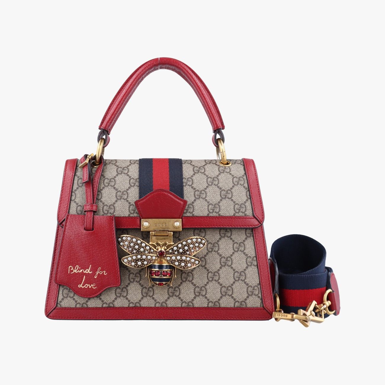 グッチGucciクイーン マーガレットベージュ×マルチ PVCコーティングキャンバス×レザー476541A025874645
