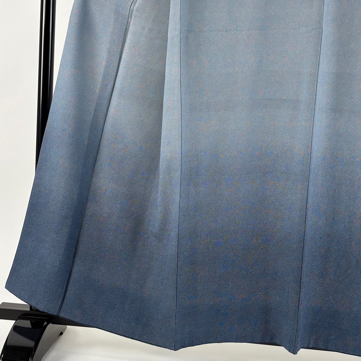 付下げ 身丈157cm 裄丈71cm L 袷 落款 鮫 ぼかし 青灰色 正絹 一つ紋