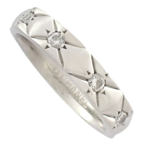 装飾ダイヤモンドCHANELマトラッセ1石ダイヤリング