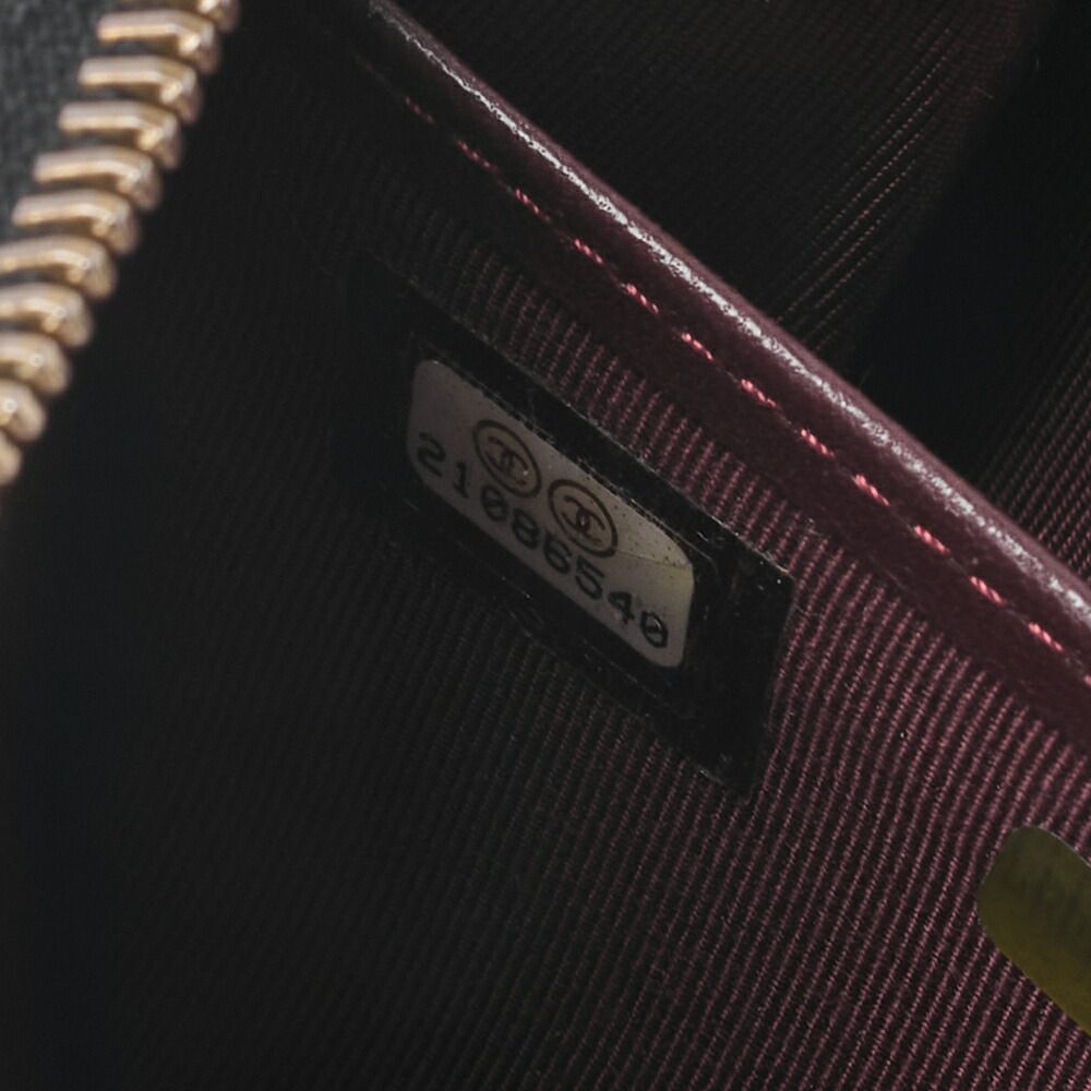 CHANEL シャネル ボーイシャネル Vステッチ ラウンド長財布 キャビア  