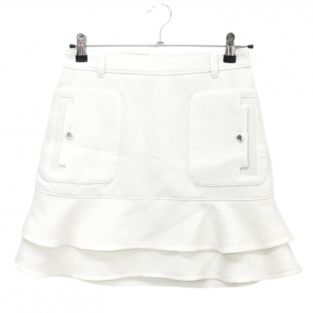 アルチビオ 中綿スカート 白 裾フ ロゴボタン レディース 38 M ゴルフウェア archivio