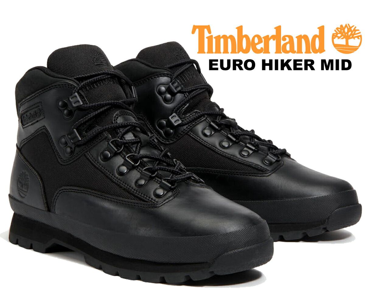ティンバーランド ユーロ ハイカー ミッド ブラックアウト フルグレイン Timberland EURO HIKER MID BLACKOUT FULL GRAIN a6dyh-el2