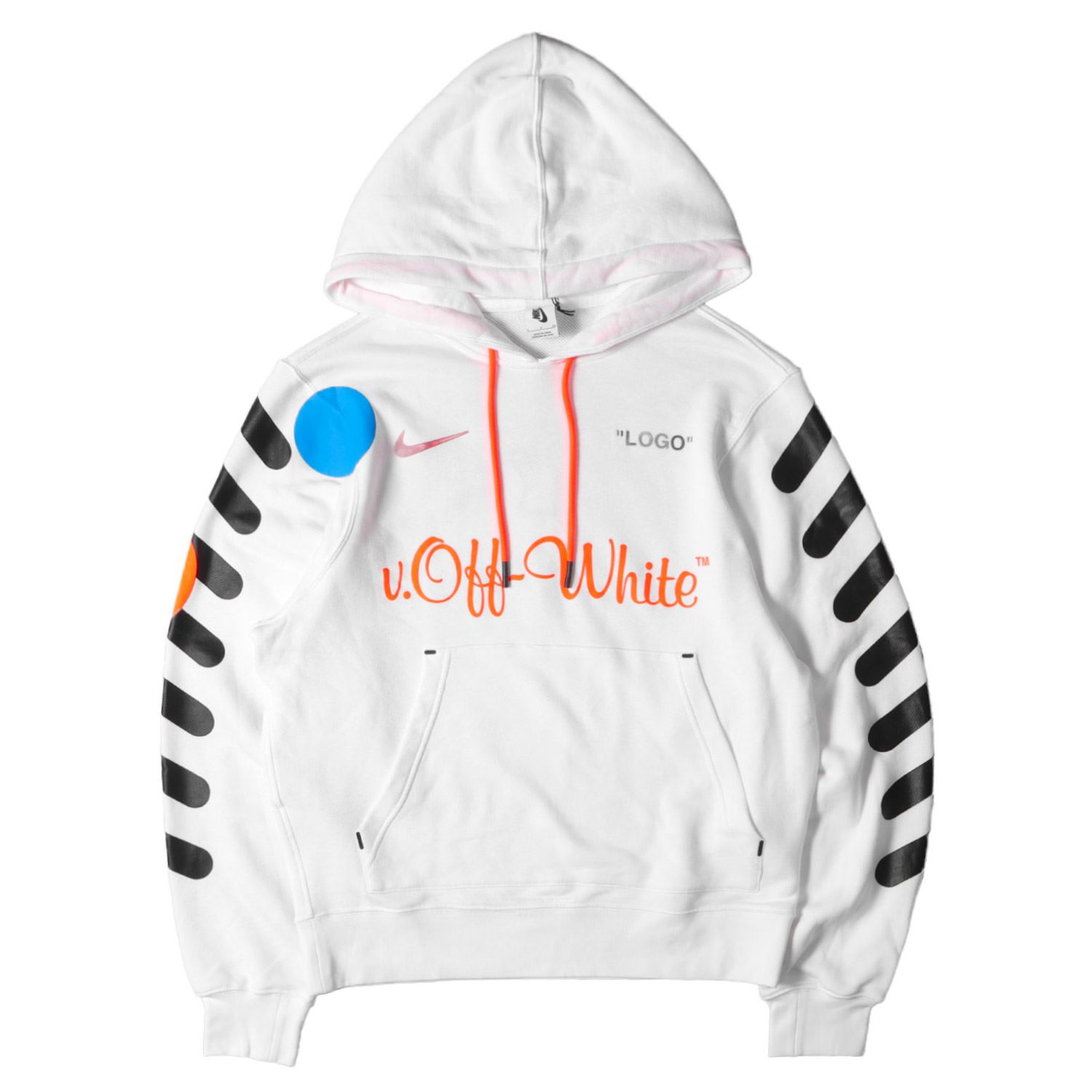 美品 OFF-WHITE オフホワイト パーカー:S NIKE NikeLab ブランドロゴ 