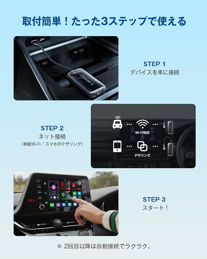 OTTOCAST オットキャスト Play2Video Ultra Ottostar ワイヤレスCarPlayアダプター 純正有線CarPlay車両 Android Auto ワイヤレス化 技適取得済み品 BRIGHTFACE_UK
