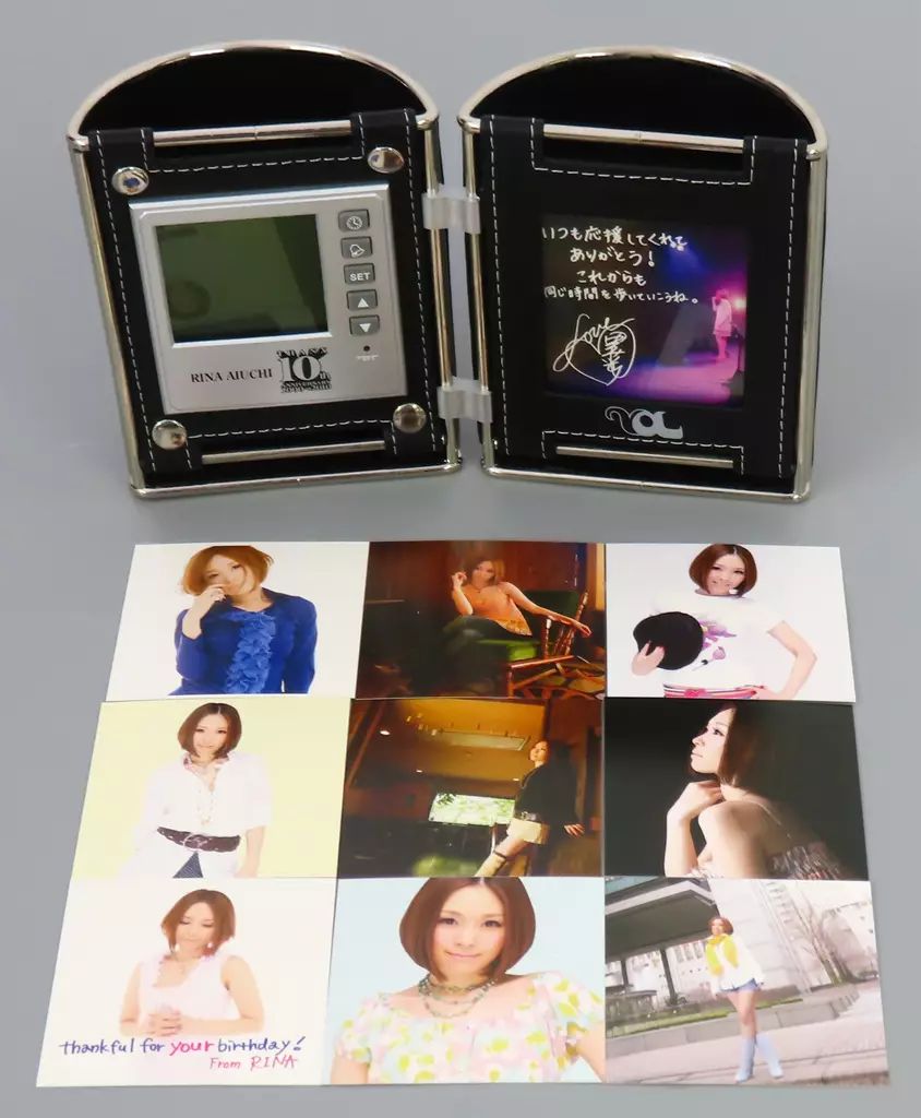 文房具その他 愛内里菜 デジタル時計&フォトフレーム付きツインペンスタンド 10周年記念グッズ