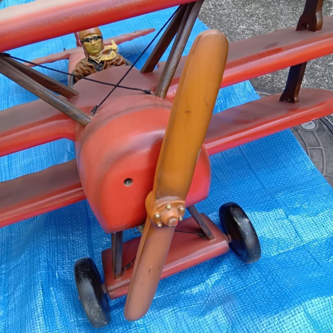 フォッカー Dr.I 425/17 レッドバロン 三葉機 大型飛行機模型 木製
