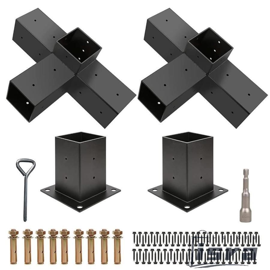 パーゴラキット パーゴラブラケット 3/4ウェイ直角コーナーブラケット パーゴラ組立キット 木工DIYポストベースキット ガゼボ/パティオパー