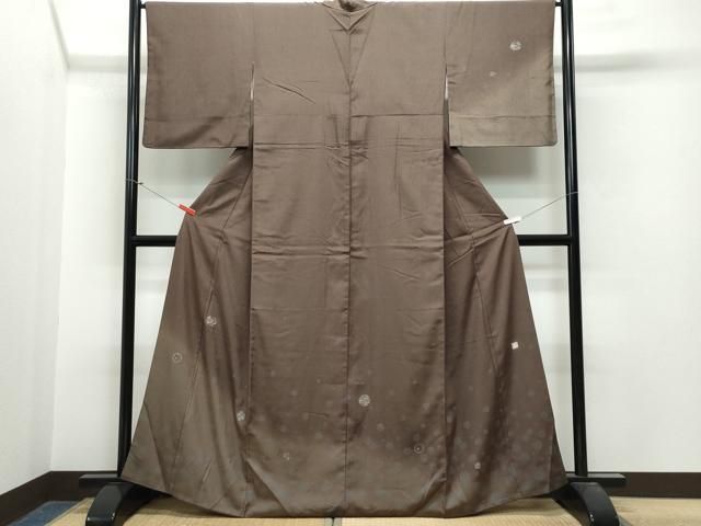 平和屋着物○訪問着 作家物 紬地 刺繍 雪輪立波文 金彩 正絹 逸品