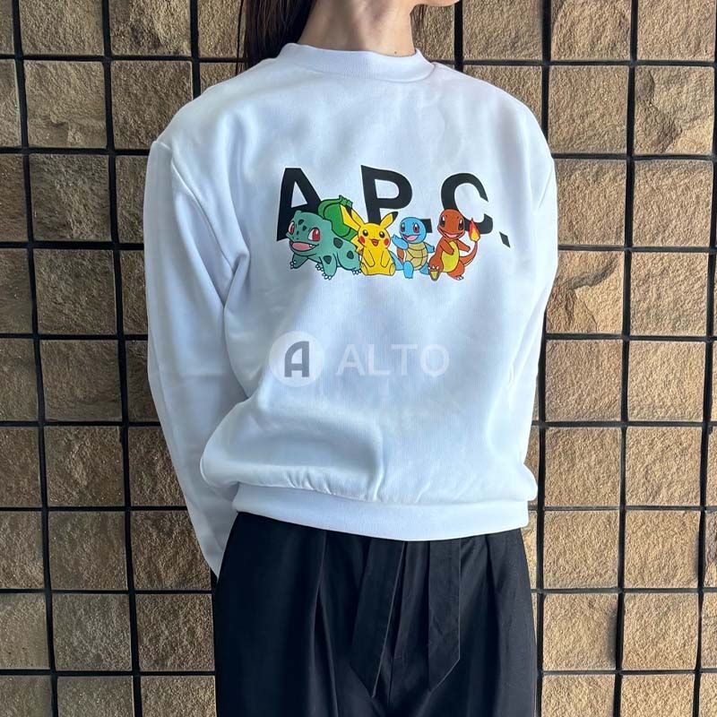 ☆2024春夏入荷☆ A.P.C. アーペーセー COGVF F27857 ポケモン コラボ スウェット トレーナー AAB ホワイト レディース -  メルカリ