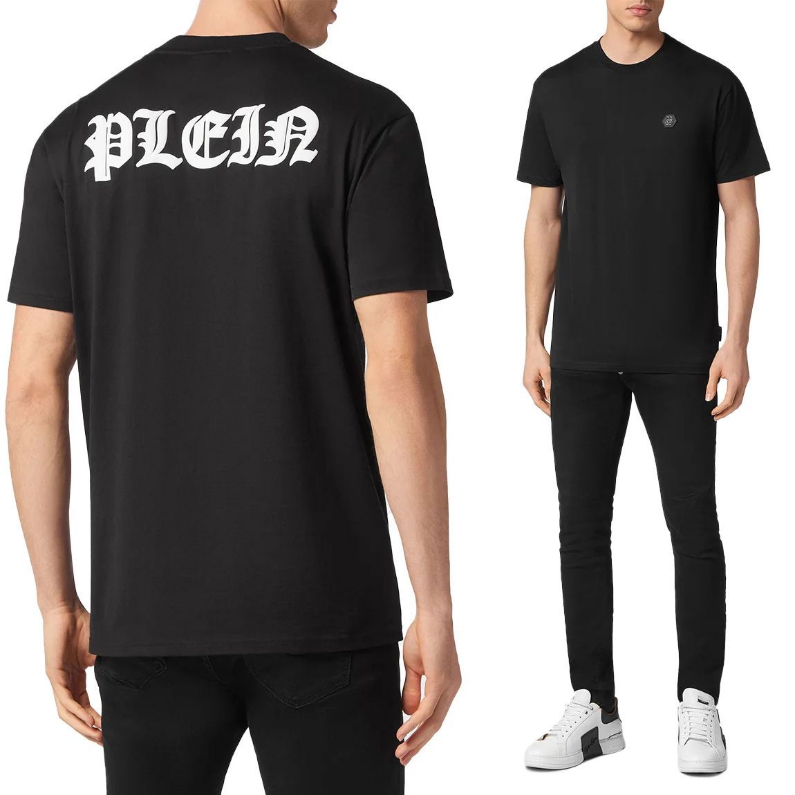 1 PHILIPP PLEIN フィリップ プレイン MTK6101 PJY002N ブラック Tシャツ カットソー ロゴ 半袖 size S