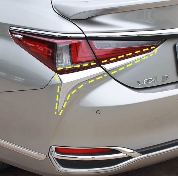 レクサス ES200 260 ES300H 2018年- 3色選択 テールライトカバー リアランプガーニッシュ 外装4個セット