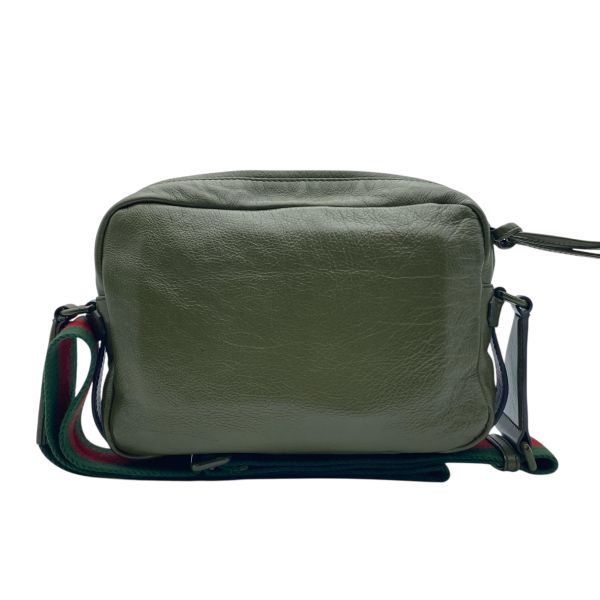 グッチ GUCCI ダブルG ショルダーバッグ クロスボディバッグ ウェブストライプ カーキ レザー メンズ 5E109