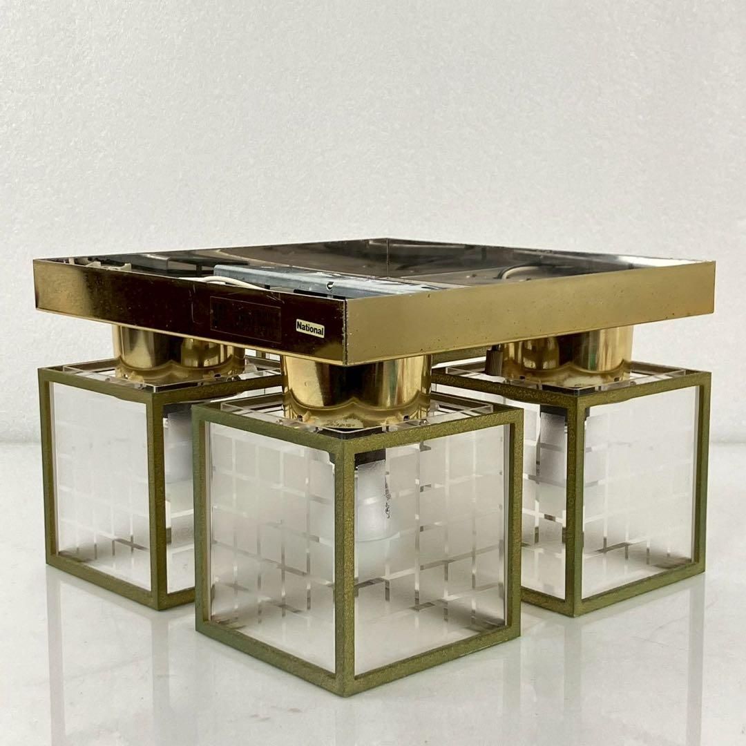 ナショナル 豪華 シャンデリア 4灯 天井照明 レトロ アンティーク