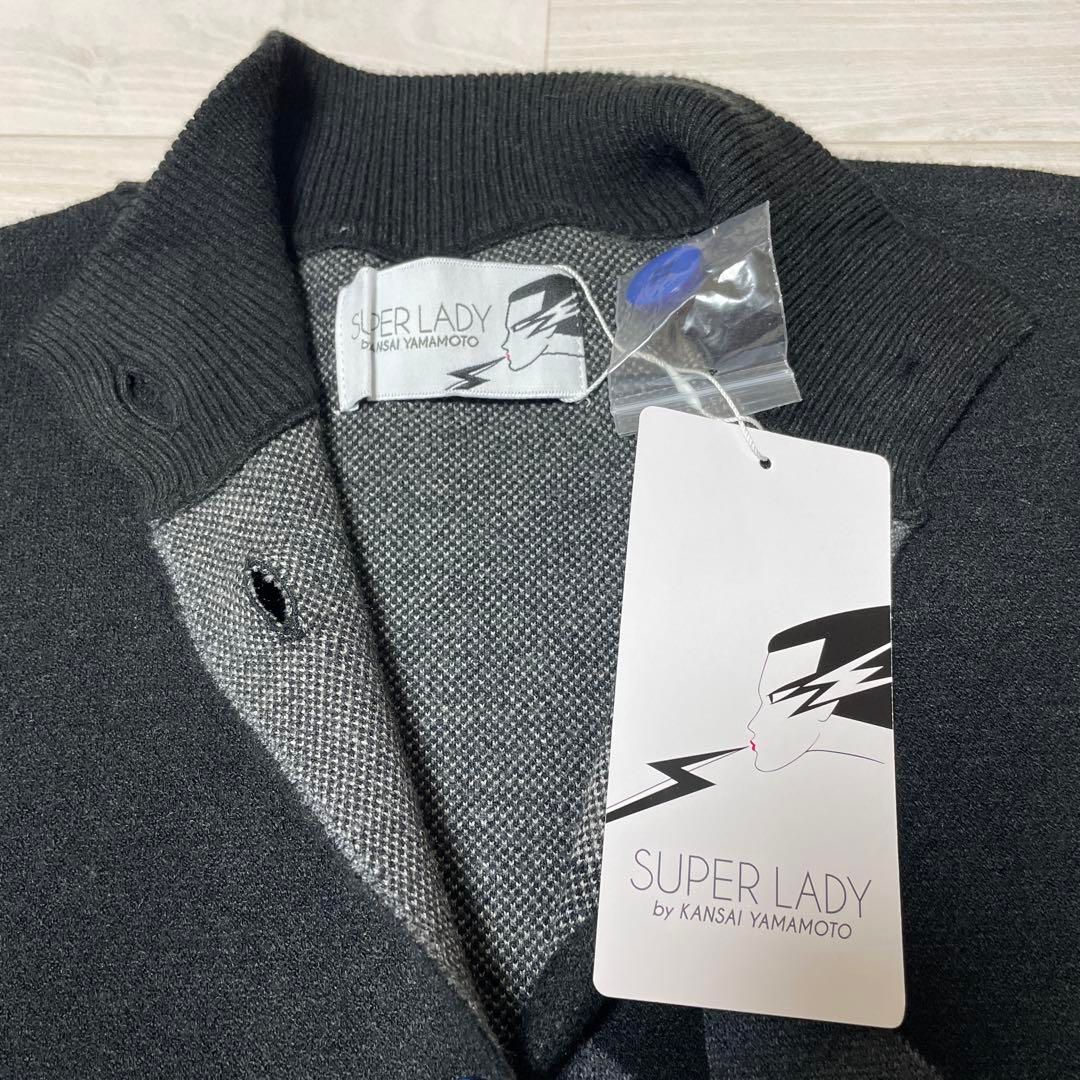 【新品未使用品】KANSAI YAMAMOTO ニットカーディガン 未使用 SUPER LADY byヤマモトカンサイ ニット カーディガン M