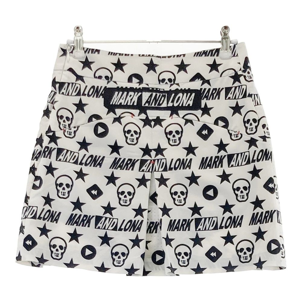 サイズ 36 MARK-LONA マークアンドロナ スカート 総柄 ホワイト系 240101431856 ゴルフウェア レディース ストスト