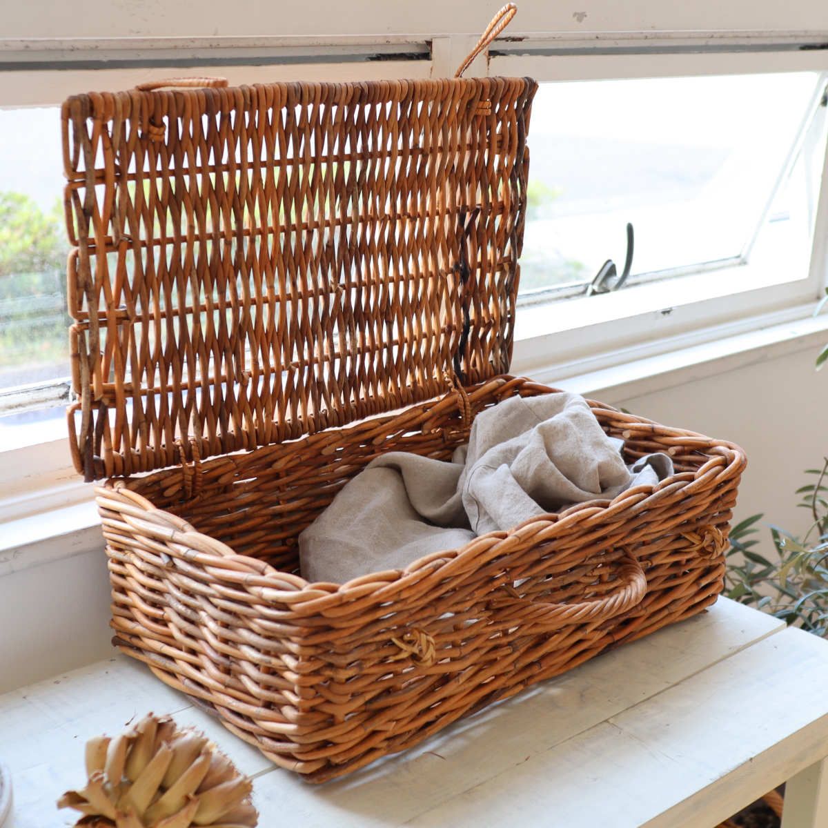 バスケット アラログ バゲッジバスケットL ラタン （ かご 収納 皮