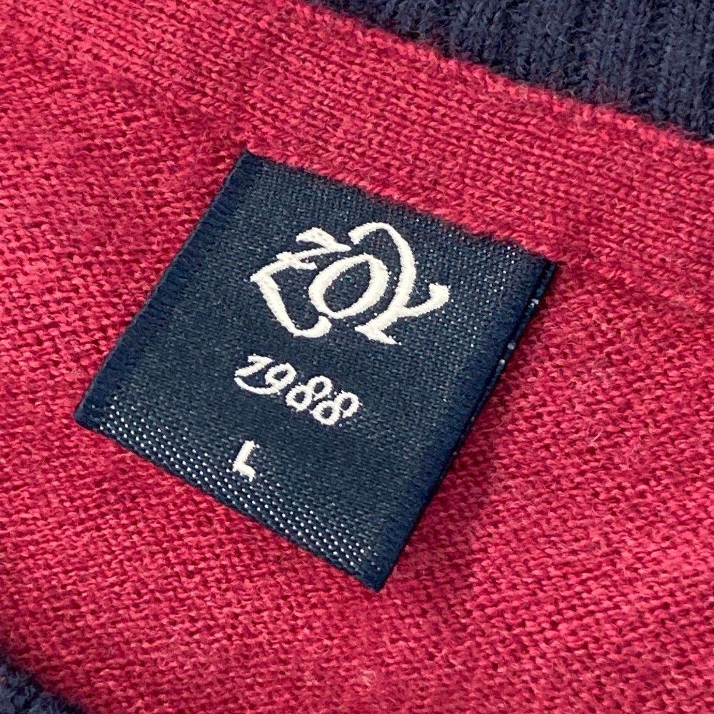 サイズ：L ZOY ゾーイ  ウール混ニット  レッド系 [240101445988] ゴルフウェア メンズ ストスト サイズ：L ZOY ゾーイ ウール混ニット レッド系 [240101445988