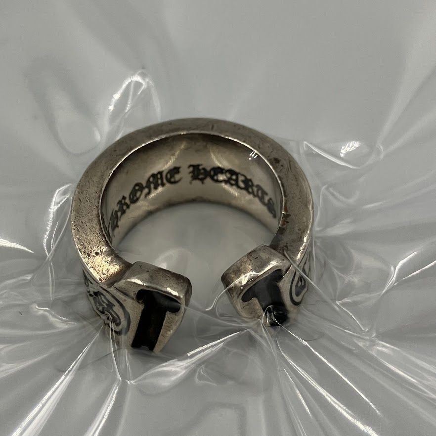鑑定済み　CHROME HEARTS　スクロールラベル　ラージ　14号 鑑定済みCHROME HEARTSスクロールラベルラージリング14号